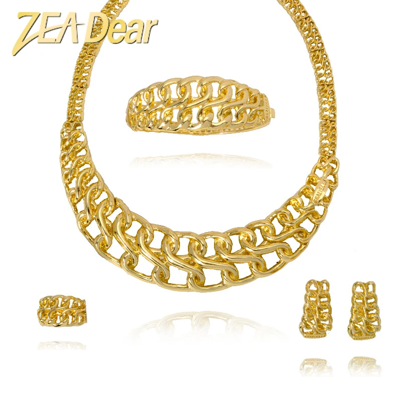 

ZEADear Jewelry Sets Dubai 18K Gold Plated S-shape Twine Geometry France Luxury African Wedding Bridal Jewellery for Women Gifts