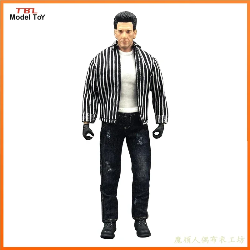 1/12 Scale Male Soldier Plaid Shirt Jeans T-shirt Suit Set Clothes Model for 6in Action Figure Doll Toy