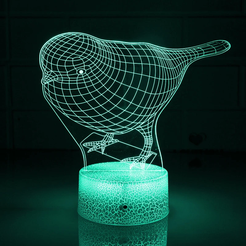 Nighdn Robin Bird 3D Lamp LED Illusion Night Light 7 Color Decoration Bedroom Bedside Table Lamps Robbin Pattern Couple Gift