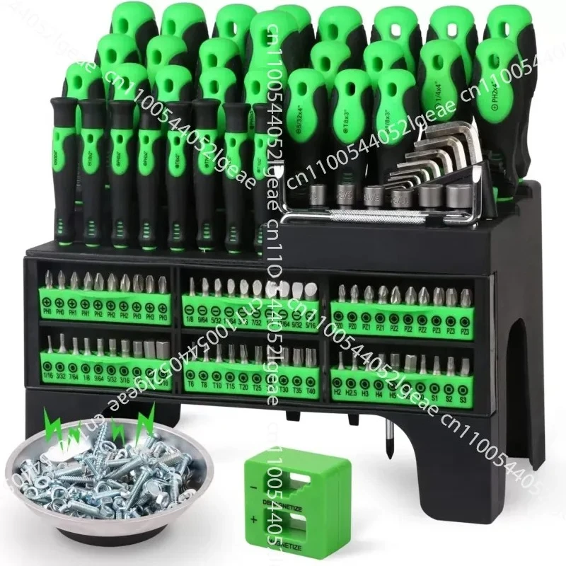 

118-piece Precision Magnetic Screwdriver Set with Screw Storage Tray Household Repair Kit Tool Set