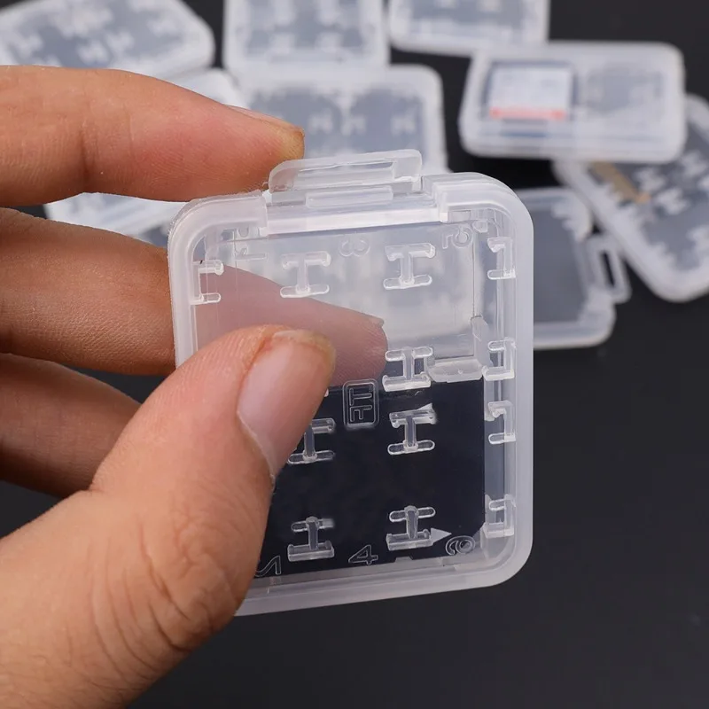 8in1 Reusable Plastic Micro SD SDHC TF Memory Card Storage Case Box Protector Holder Transparent Mini Memory Card Organizer Box