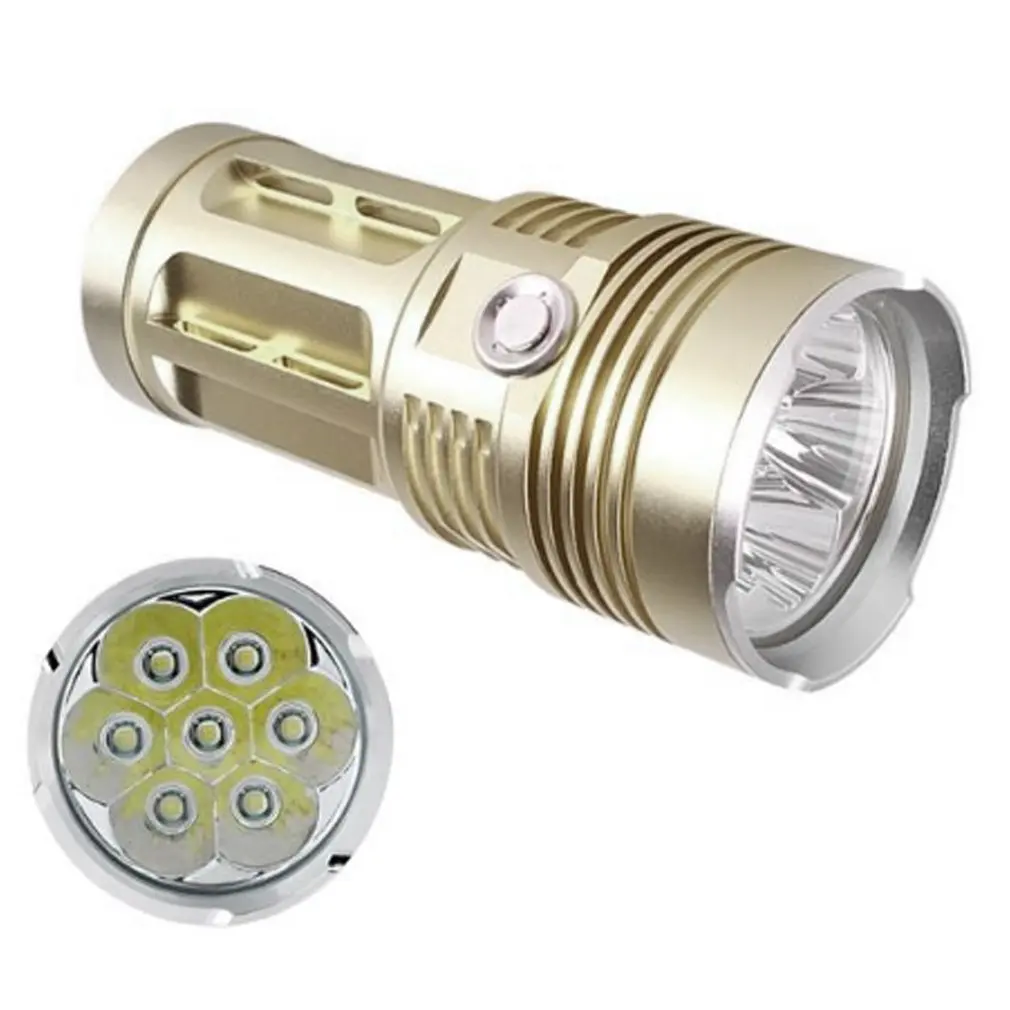 Aluminum Alloy Super Bright High Power Flashlight Lamp 7 LED 1200LM Pistol Handgun For Outdoor Camping Fishing Use