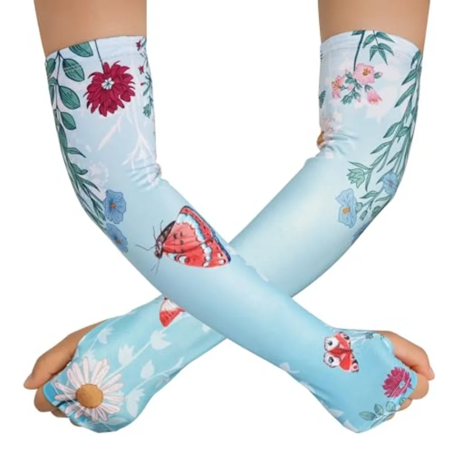 

Gardening Sleeves, Garden Sleeves for Women Thorn Proof, Sun Protection Arm Cooling Sleeve with Thumb Hole