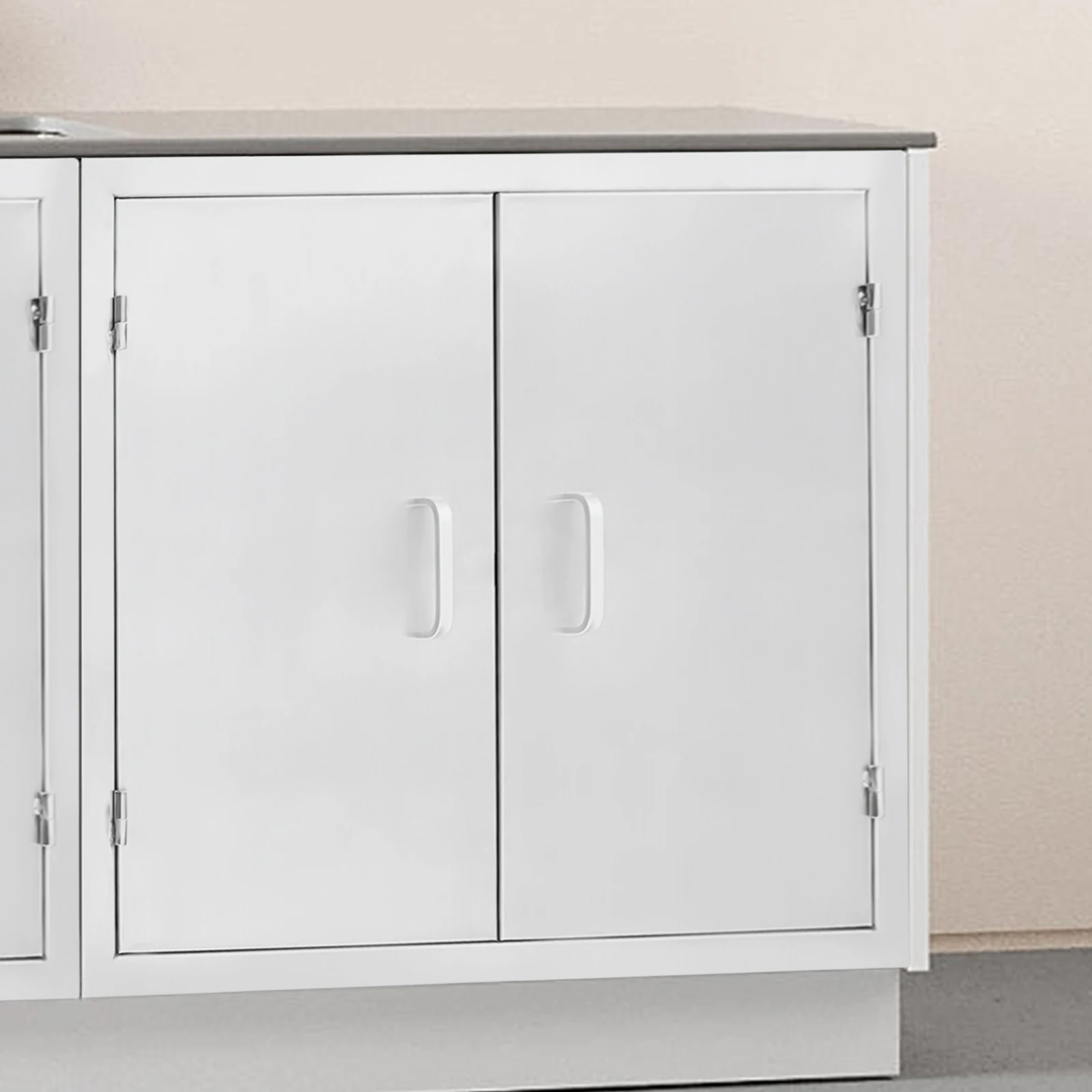 باب خزانة مطبخ من الفولاذ المقاوم للصدأ 304 مقاس 24 × 28 بوصة أبواب مزدوجة مقاومة للتآكل للمطبخ الخارجي وتحسين المنزل #2