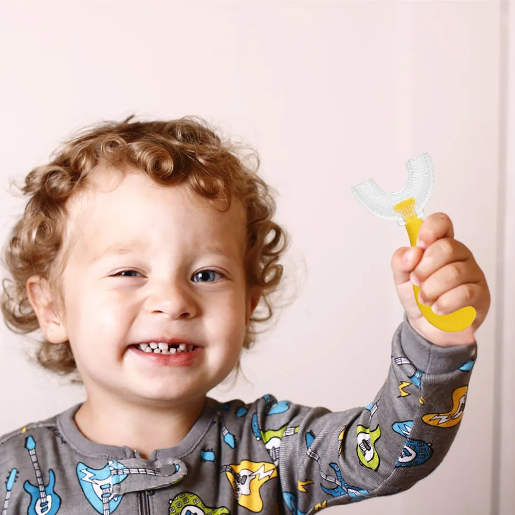 

3 Pcs Baby Toothbrush Silicone Shaped Kids Child Toddler Toothbrushes Cleaning Cleaner