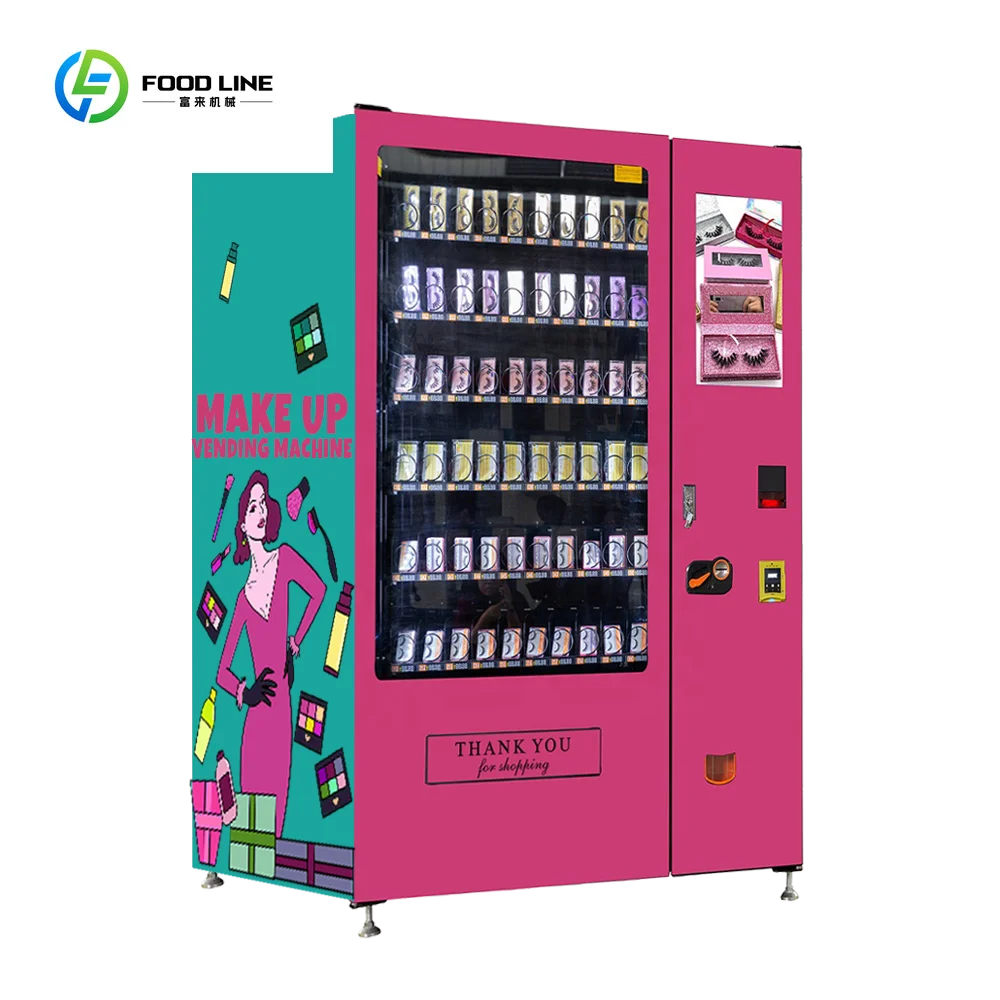 Shopping Mall Cosmetics Vending Machine Customized X Y Axis Elevator 215 Inch Touchscreen Makeup Retail System