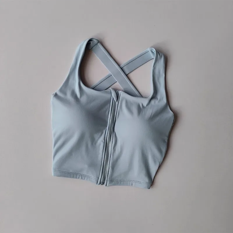 Crossed Back Nude Quick-drying Integrated Yoga Suit Vest Beautiful Back Shock-proof High-intensity Running Fitness Underwear image 5