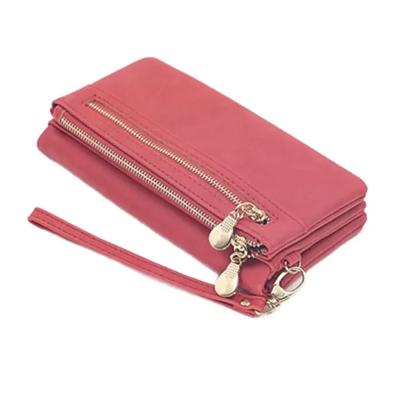 

Wallets Vintage Large Capacity Long Leather Clutch Zipper Purses Card Holder Handbags