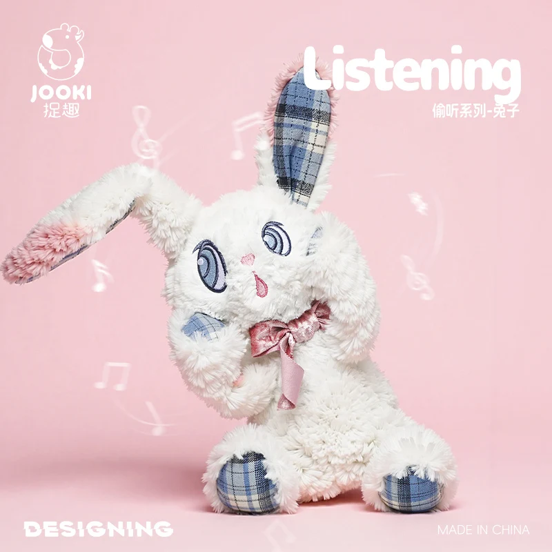 

40cm Kawaii Anime-Style Cute Listening Rabbit Plush Toy Soft Fluffy Stuffed Animal Doll Adorable Gift for Kids And Girls