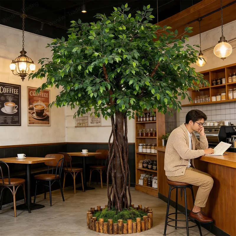 

Simulation banyan tree fake landscapesimulation large plant hotel shopping mall wedding props wishing tree window