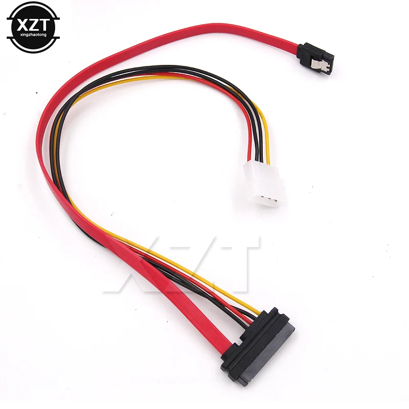 Hot Selling 1pcs 40cm 15+7 Pin Power Data to 4 Pin IDE Power SATA Data Hard Cable for PC professional cable