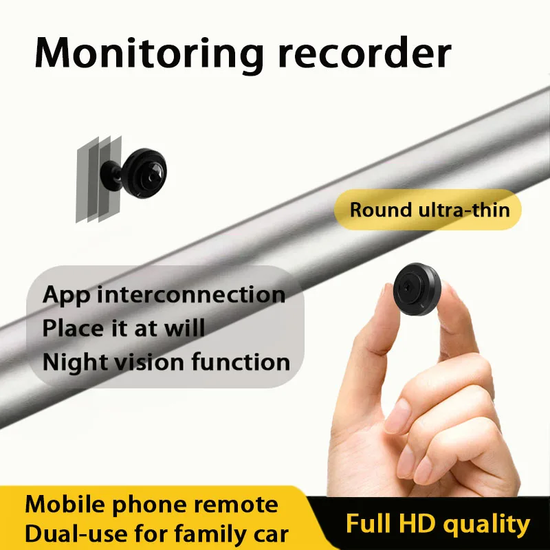 

D Brand Smart Full Hd Compact Camera 360-Degree No Blind Spot Wireless Mini Night Vision Camera Suitable for Home Pet and Vehicle Monitoring Home Use Wifi Connected to Mobile Phone Remote Mini Portable Camera Motion Detection Alarm Non-Concealed Pinhole C