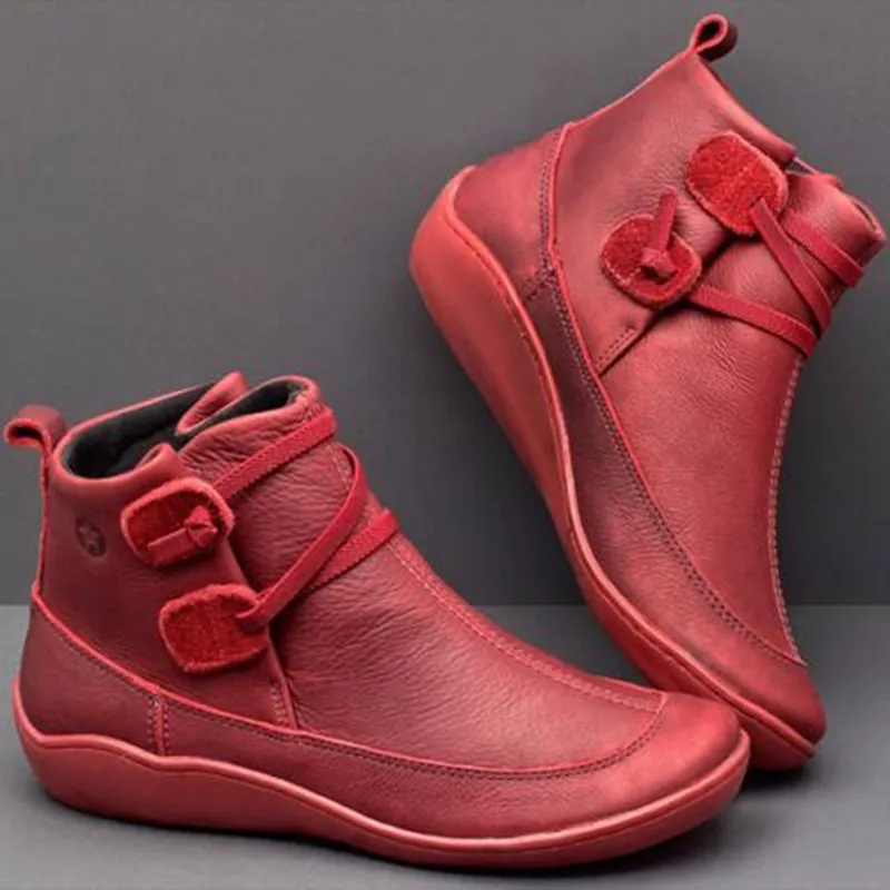 New Autumn And Winter shoes Boots  British Wind Retro Boots High Quality PU Waterproof Warm Women's Booties Mujer Botas