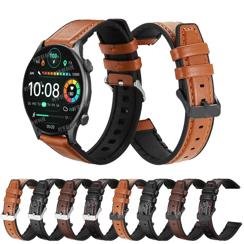 For Haylou Solar Plus RT3 Smart Watch Strap Leather Silicone Band For Haylou RS4 Plus/RS4/RT2/GST Lite/GS Bracelet Accessories