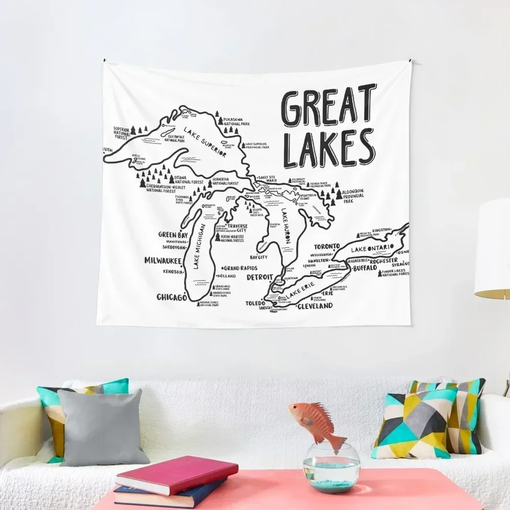 

Great Lakes Map Tapestry Wall Decorations Wall Tapestries Tapestry