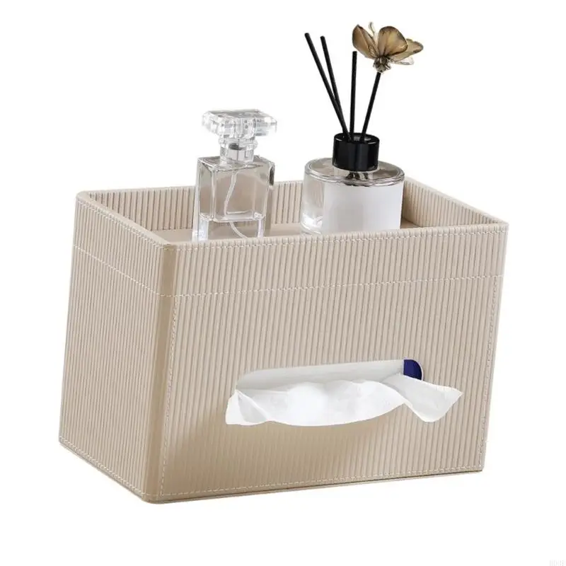 PU-Leder-Tissue-Box-Abdeckung, rechteckiger Papierhandtuchhalter für Wohnzimmer, Schlafzimmer, Badezimmer, Heimdekoration, B03E – Detail 4