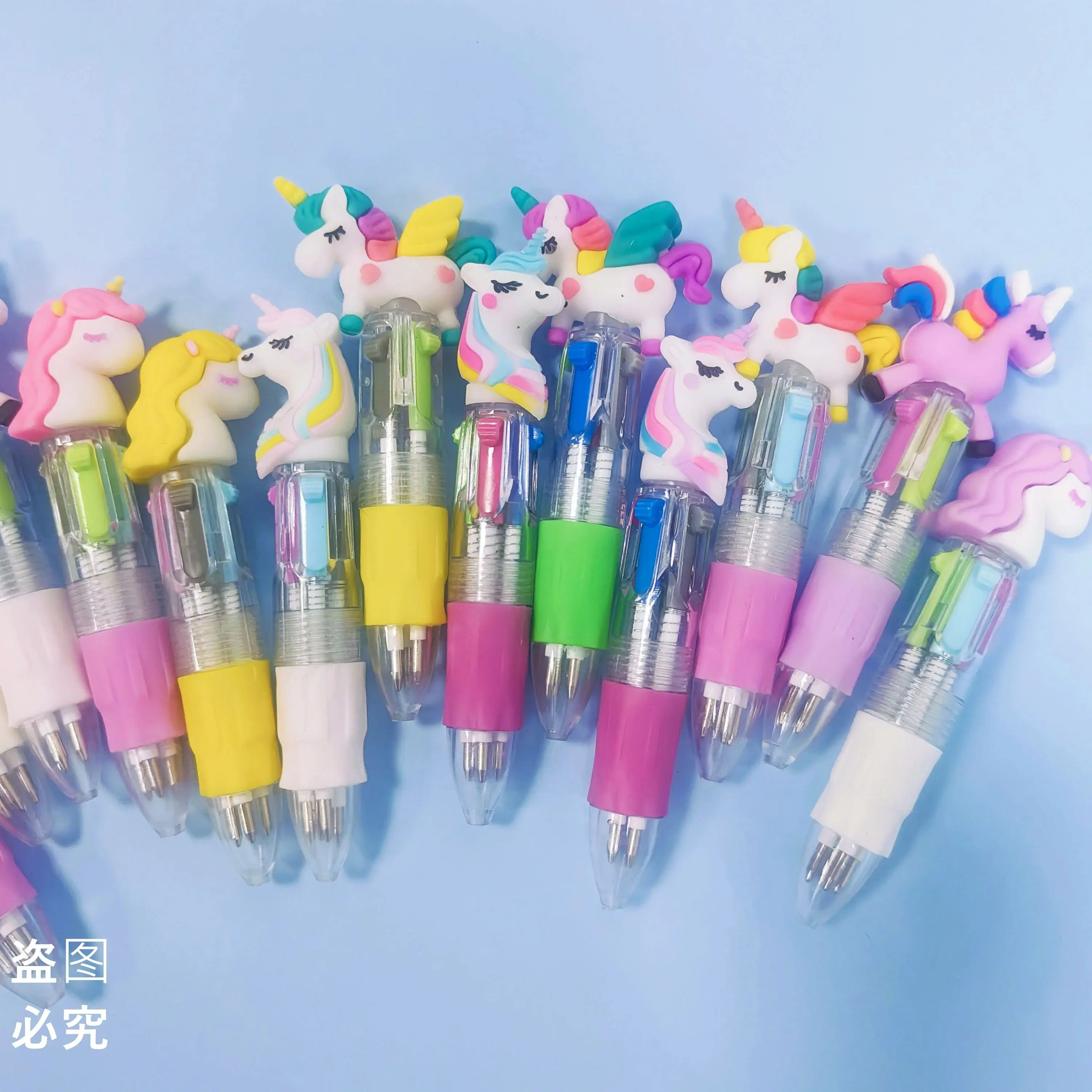 Imagem -03 - Unicórnio Mini Caneta Esferográfica para Crianças Canetas Multicolor Dinossauro Pônei Dinossauro Desenhos Animados Presente Papelaria Escolar Kawaii Cores 10 Pcs por Lote