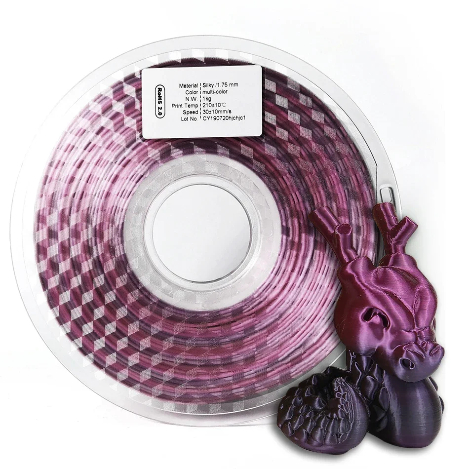 

1kg New Silk Rainbow PLA 1.75mm 3D Printing Material Duotone Gradient Gold Bronze Purple Black 3D Printer Filament