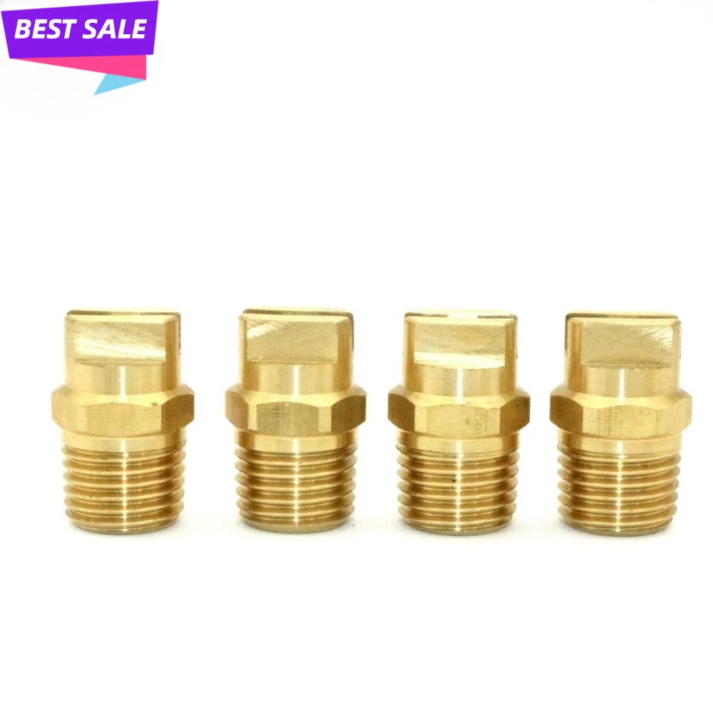 100PCS 1/4'' Brass 11001 HVV HU Flat Fan Spray Nozzle Industrial Vee Jet Water Spray Nozzle for Cleaning