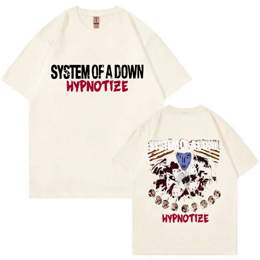 Rock Band System of A Down Hypnotize Graphic T Shirts Men Women Alternative Metal Music T-shirts Men\'s Vintage Oversized T-shirt