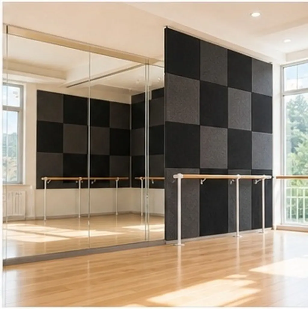 5Pcs Easy-Install Felt Soundproofing Wall Panel Wide Application Sound Insulation Board for Music Room Ktv Dance Studio Office