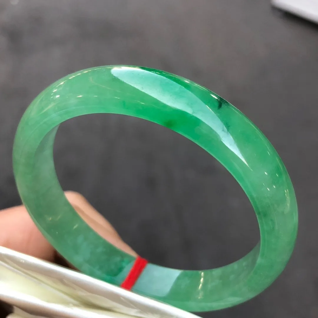 Real natural Myanmar high Ice Green Jade jadeite bracelets Bangle 55mm