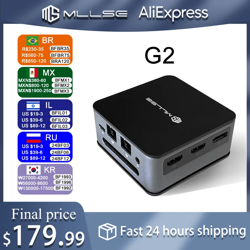 Mllse g2 mini pc windows 11 pro alder lake n100 intel 12th ddr4 12gb ram 512gb rom wifi 6 bt5.2 computador de mesa mini pc trabalho