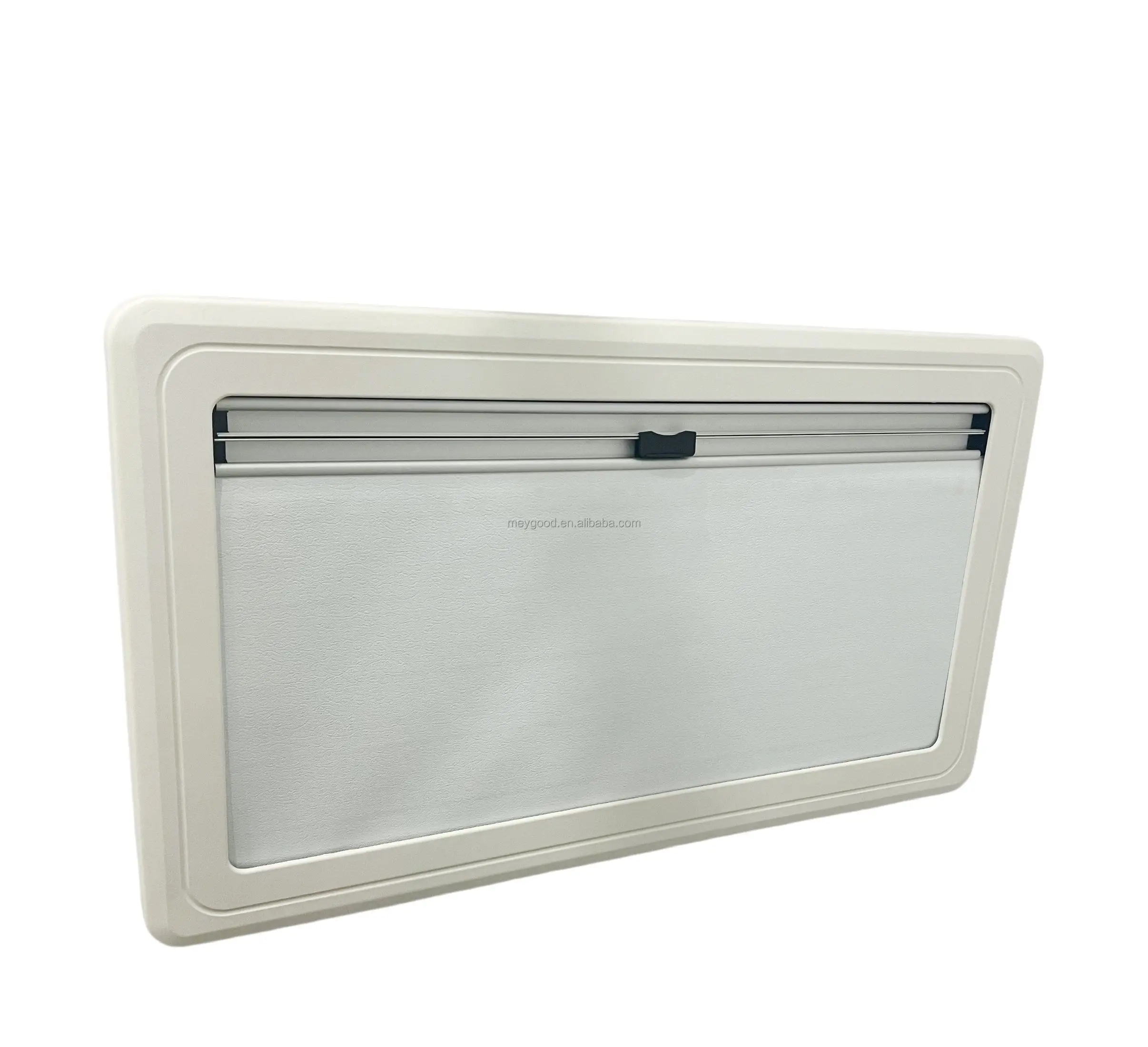 Wholesale 800x500mm Square Corner RV Motorhome Window with One-piece Molded ABS Inner Frame and Roller Blind Flyscreen view 6