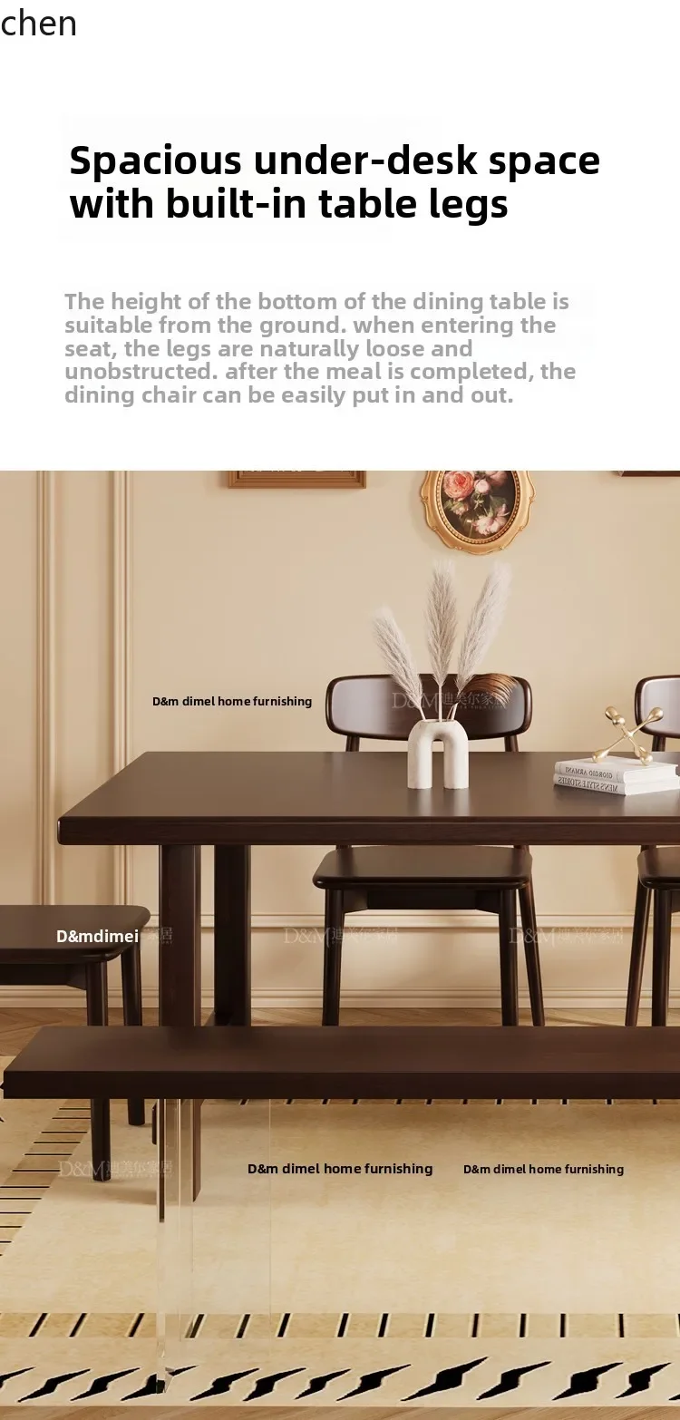 TQH-c13  Solid Wood Ash Rectangular Home Dining Table and Chair Set