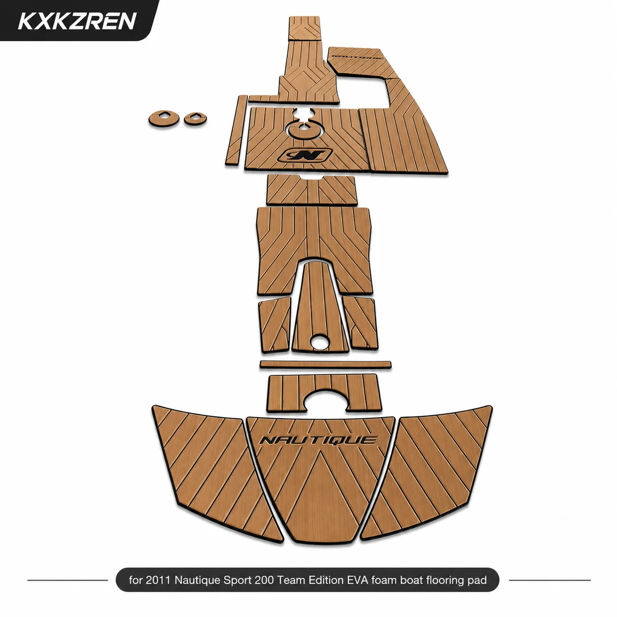 KXKZREN Precut EVA Deck Mat Kit Compatible with 2011 Nautique Sport 200 Team Edition Non Slip Cockpit Swim Platform Flooring Set
