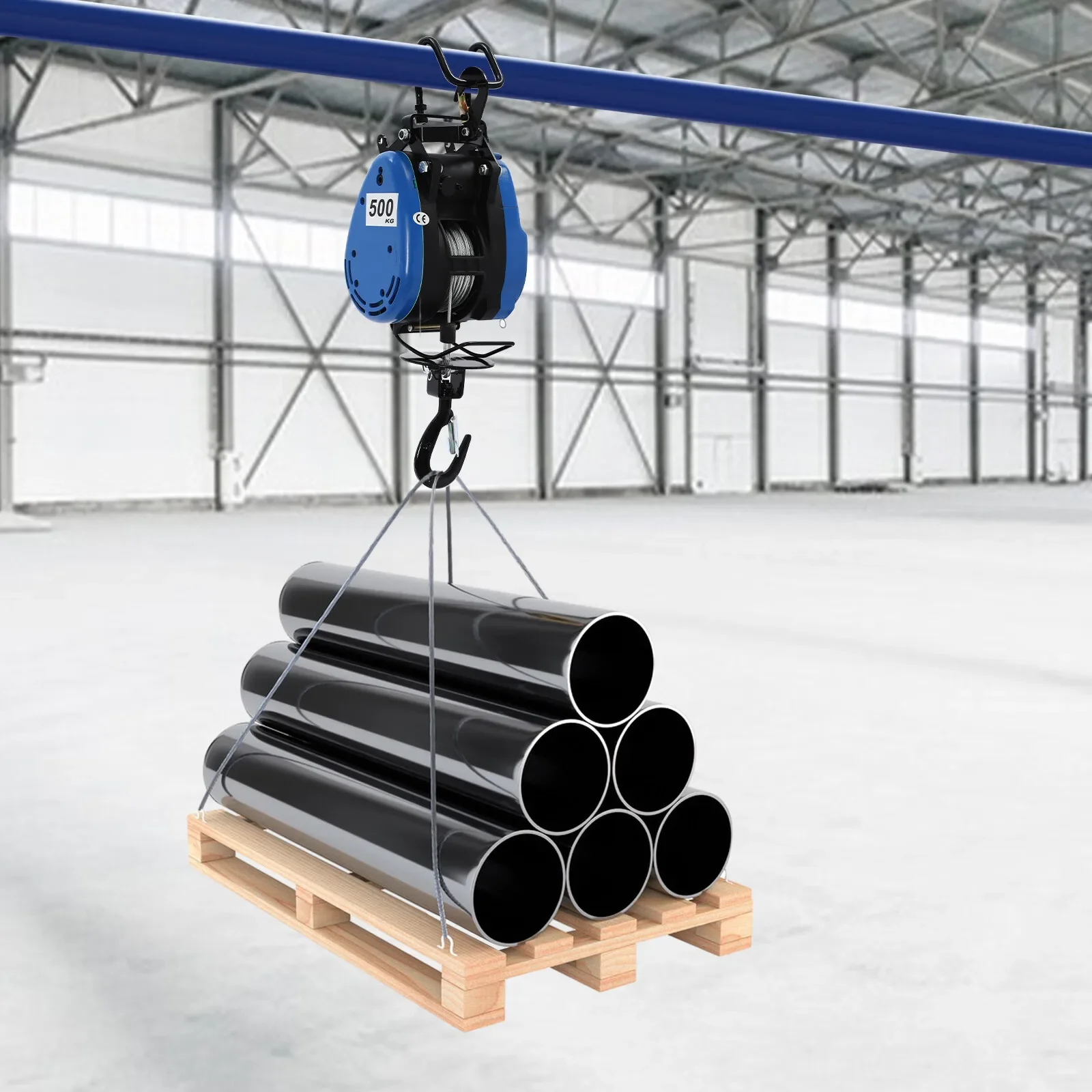 กว้านรอกไฟฟ้าสําหรับงานหนัก 1100LBS พร้อมรีโมทไร้สาย - ระบบยกแบบพกพา 110V สําหรับโรงรถ / เวิร์กช็อป