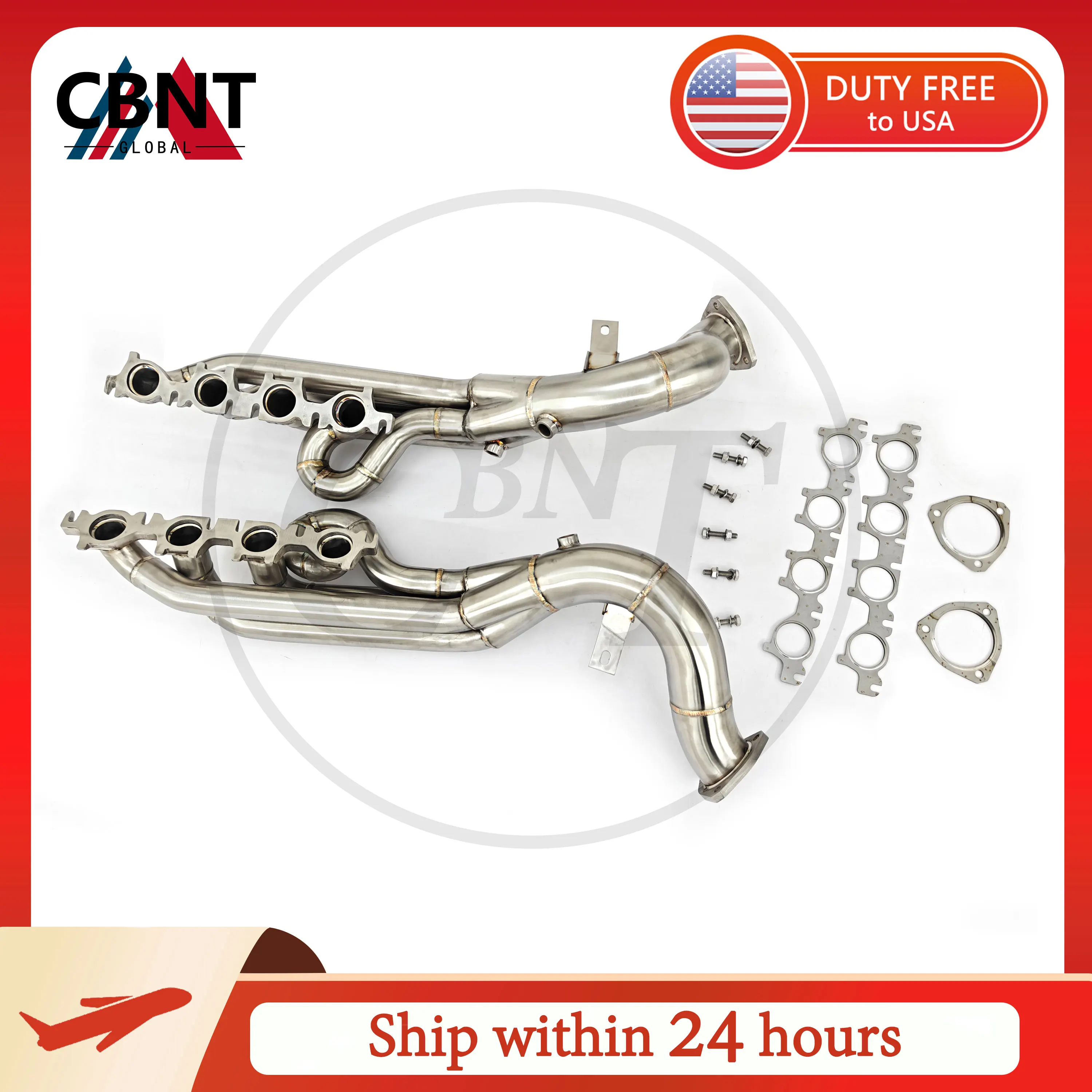 

CBNT Exhaust Pipe Manifolds for Audi RS4/RS5 B8 4.2L Free Flow Headers Straight Pipe Performance Ungrade Tuning Car Accessories