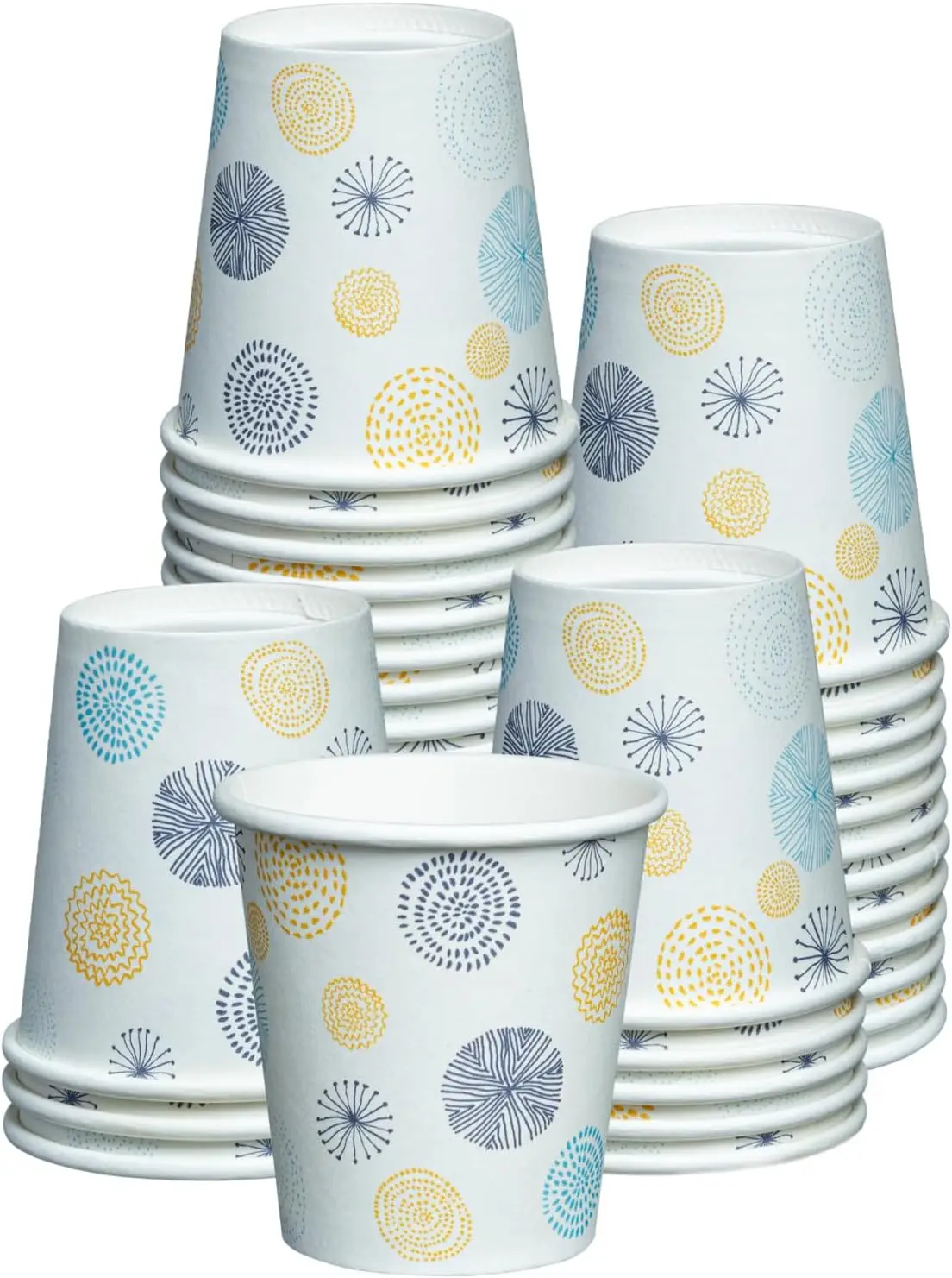 

3 oz. Small Paper Cups, 100 Count Disposable Mini Bathroom Mouthwash Cups - Eco-Friendly and Versatile Floral Design