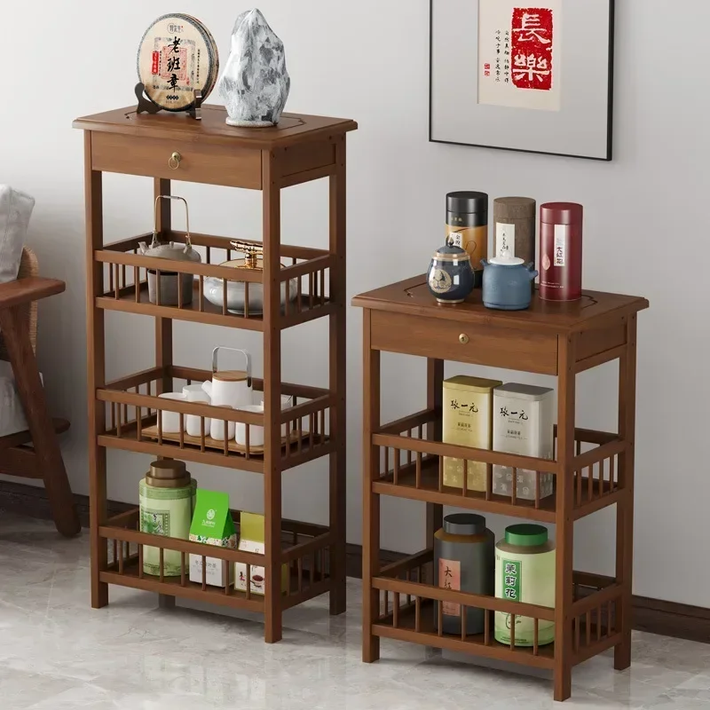 

Tea Rack, Chinese-style Living Room Made Of Solid Wood, Small Tea Collection Rack, Tea Room Tea Set Rack, Tea Storage Cabine