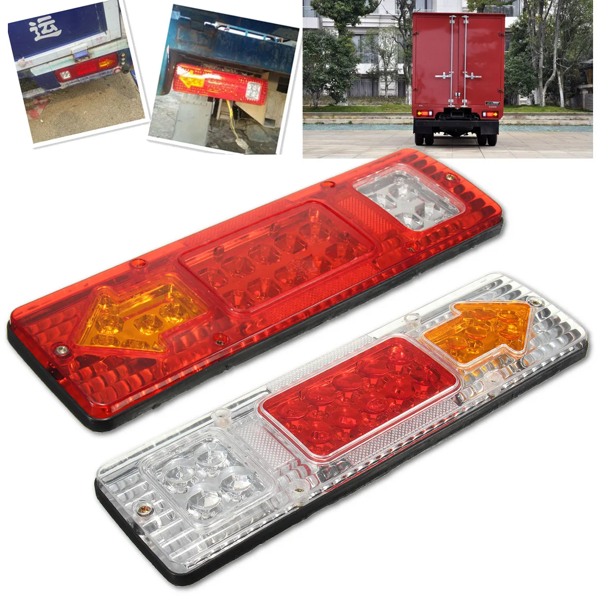 

Waterproof Trailer Lorries Boat Truck 19LED Tail Lights 24V Rear Lights Stop Turn Signal Lamp Extra Lights