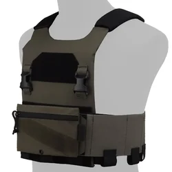 Chaleco táctico ligero, faja elástica con bolsa para revistas, chaleco Militar de caza, conjunto de portador de placa, correa ajustable para el hombro