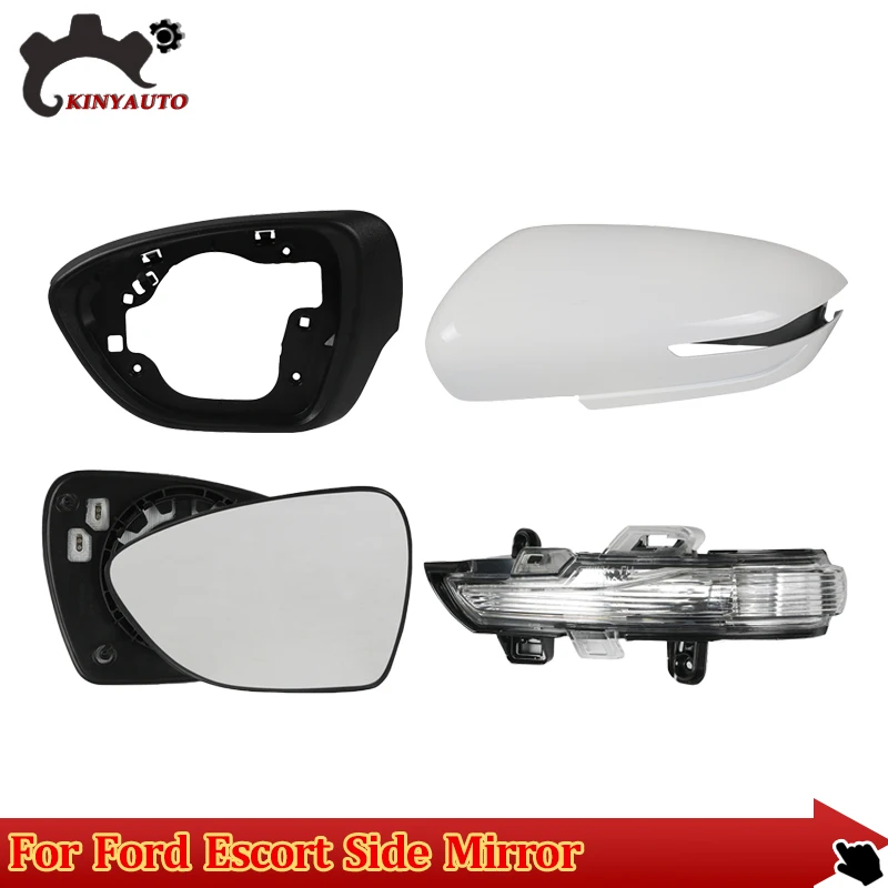 For Ford Escort 21-22 Side External Rearview Mirror Assy Lens Glass Turn Signal Light Lamp Lower Lid Shell Frame Cover Holder