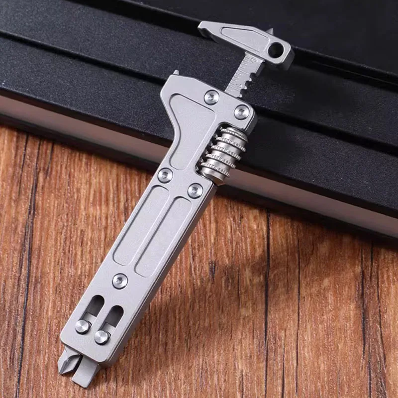 

Titanium alloy multifunctional on-board wrench, screwdriver, window breaker, art knife, unboxing and paper cutting set