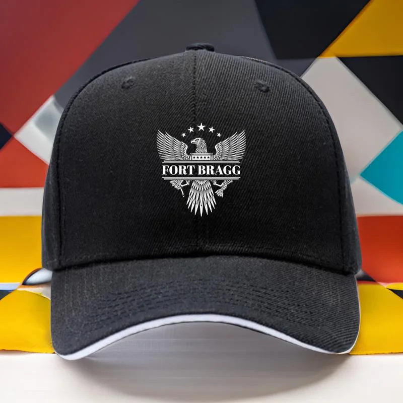 1 adjustable baseball cap, a lightweight and breathable polyester cap decorated with Fort Bragg prints