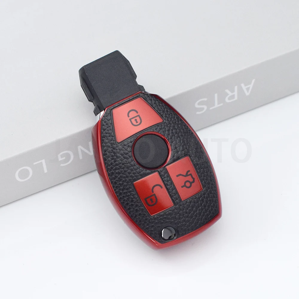 3 Buttons TPU Leather Car Remote Key Case Cover Fob For Mercedes Benz A B G R Class GLA GLK W176 W204 W251 W463 Accessories