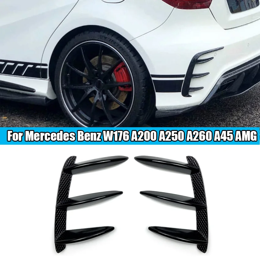 

Car Rear Bumper Side Spoiler Splitter Flank For Mercedes Benz A Class W176 A200 A260 Rear Bumper Splitter Spoilers Canard