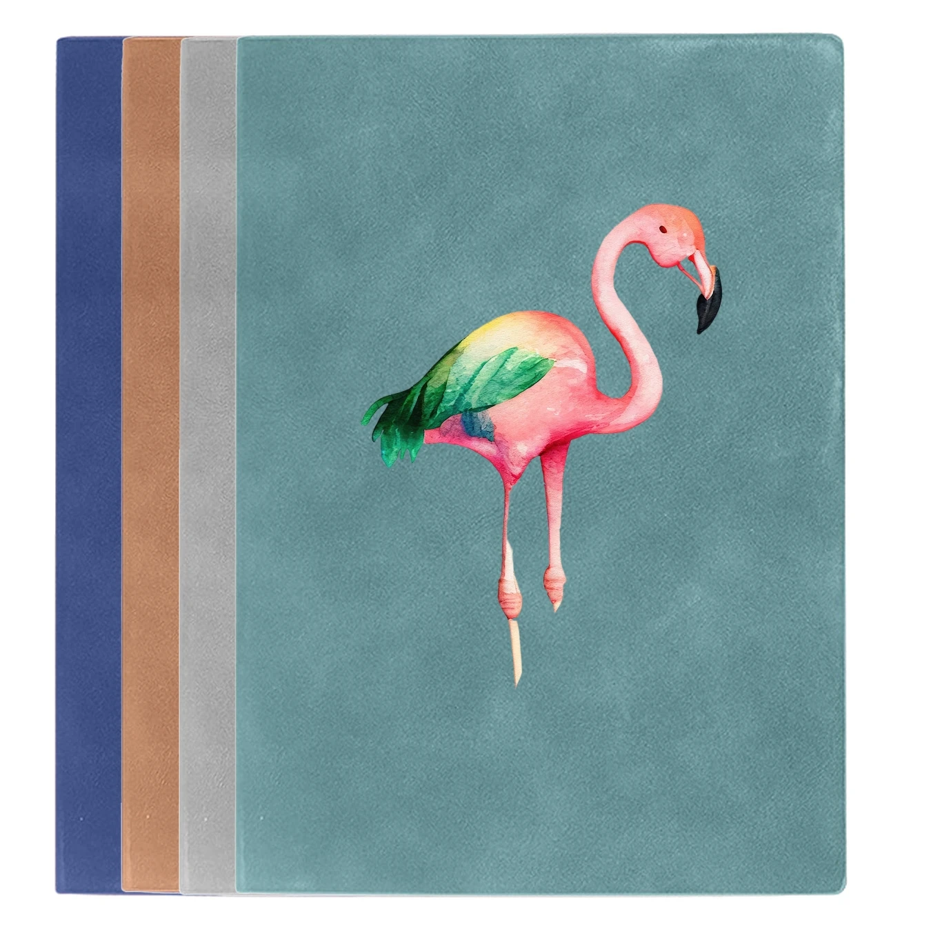 A5 Faux Leather Notebook with Watercolor Flamingo, Cute Pink Journal for Office, School, Meeting, Personal Diary, Gift For