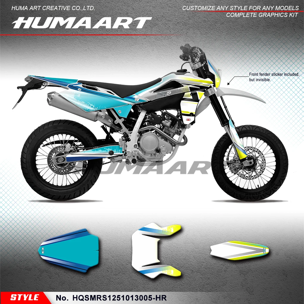 

HUMAART Dirtbike графика Персонализированная упаковка для Husqvarna SM SMR SMS 125 2010 2011 2012, HQSMRS1251013005-HR