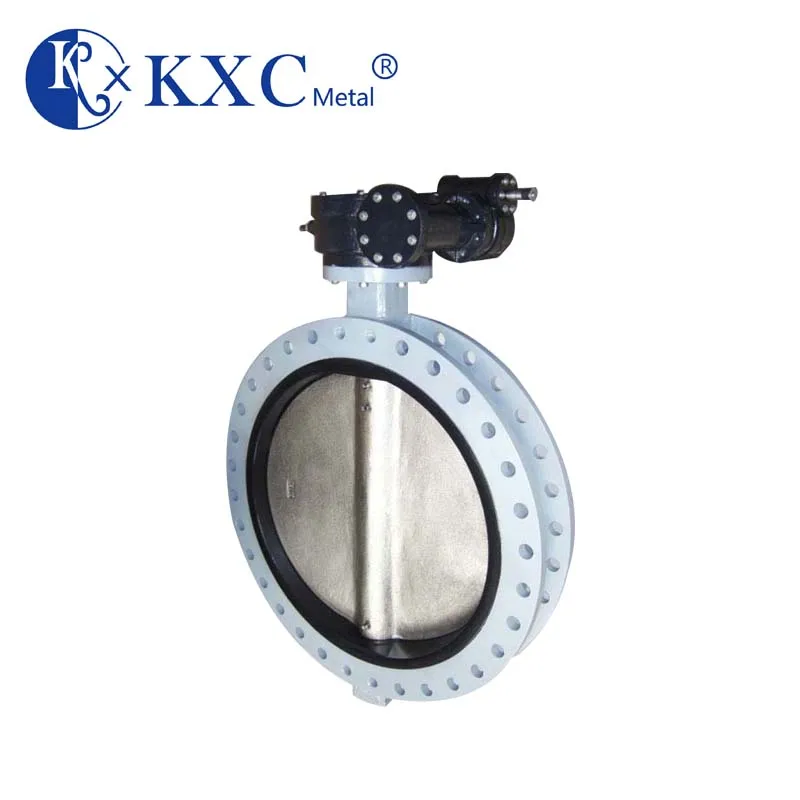 شفة مزدوجة PN10 PN16 صمام فراشة يدوي من الحديد الليفي نوع متحدة المركز مع Dn500 للوسائط المائية #5