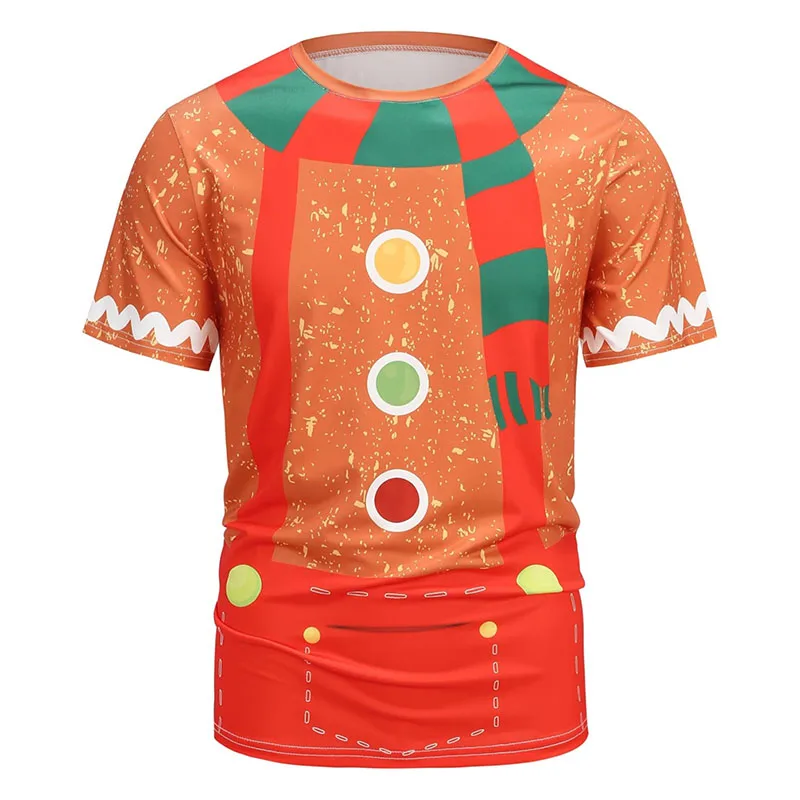 Lustiges Lebkuchen-Cosplay T-Shirt Herrenkleidung Festival Mode Lässige T-Shirts 3D-Druck Musterdesign Street Personality Tee – Detail 7