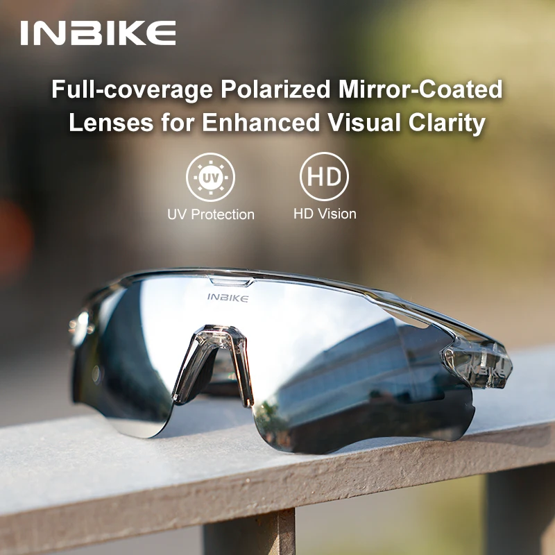 INBIKE Polarisierte Fahrradbrille Outdoor-Sport Sonnenschutz Rennrad-Brille für Jogging Wandern - Professionelle Fahrradbrille
