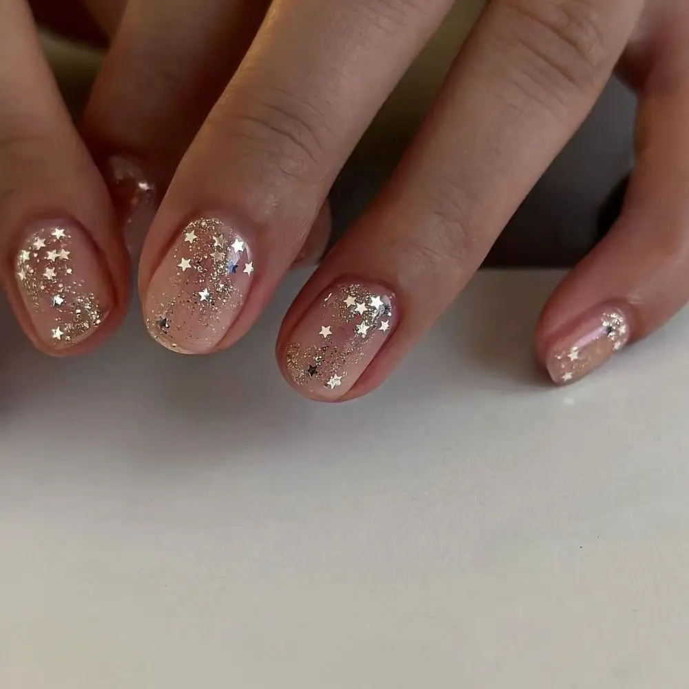 Heart Five-pointed Star Glitter Nail Art Decorations Colorful DIY Sequins Nail Decorations Minimalist 12-Grid Nail Charms