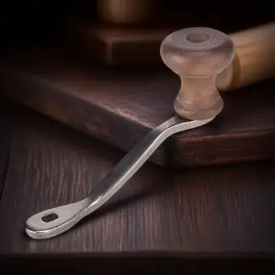 

Vintage Style Coffee Bean Mill Handheld Wooden Burr Grinder with Sculpted Steel Handle Fresh Ground Coffee Maker Compact Kitchen