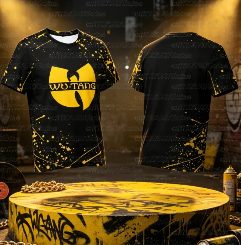 2026 Classic Yellow Legendary Rap Group Wu Tang Band T-Shirt Cotton Graphic Tee Men Women Summer Streetwear FamilyMatching