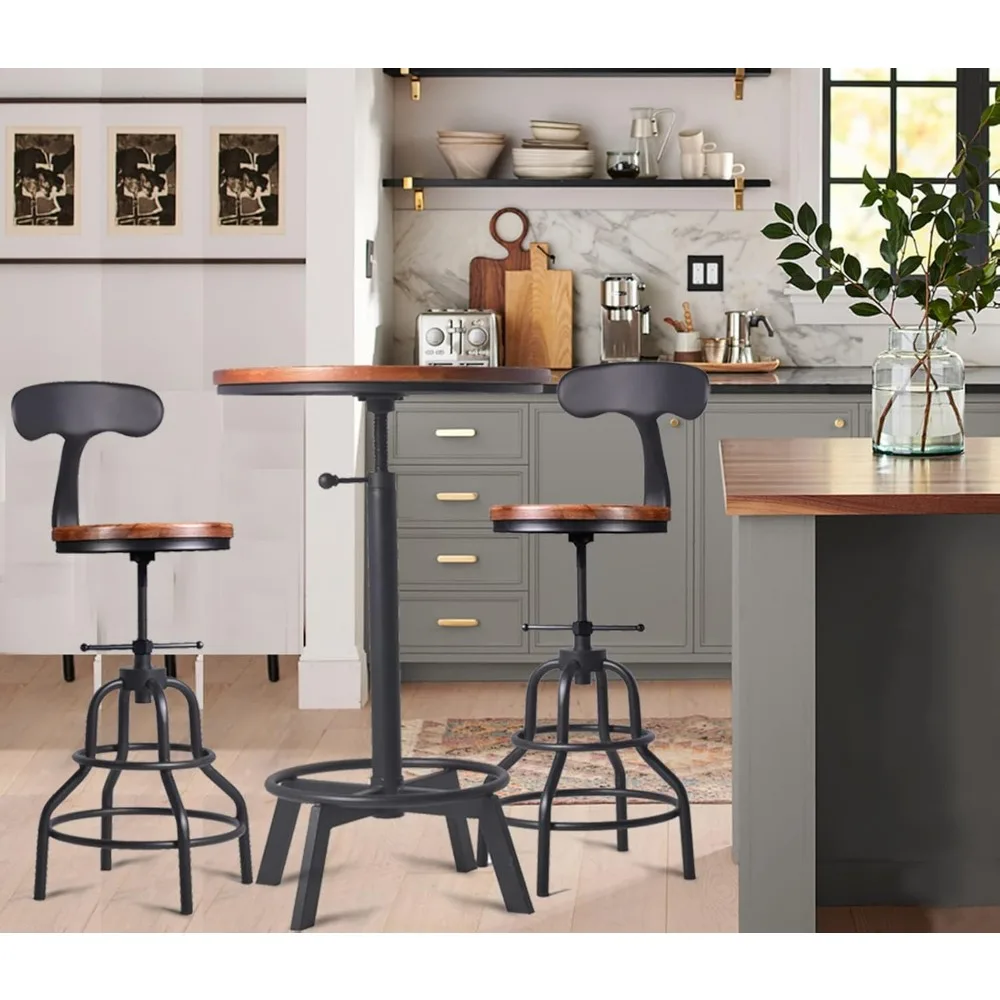 3-Piece Round Table & Chair Sets For Pub Kitchen Dining Living Party Bistro Breakfast, 1 Dining Table (30